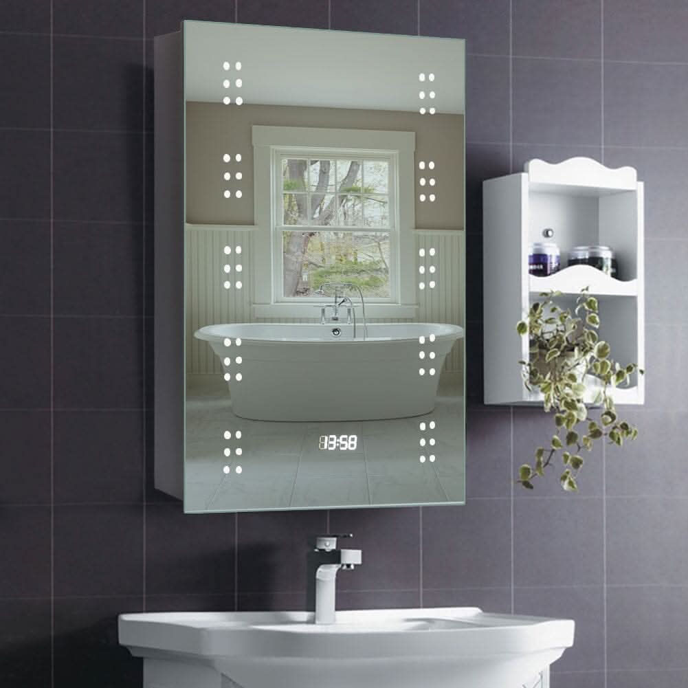 700x500MM LED Illuminated Mirror Cabinet Shaver Socket&Demister Pad