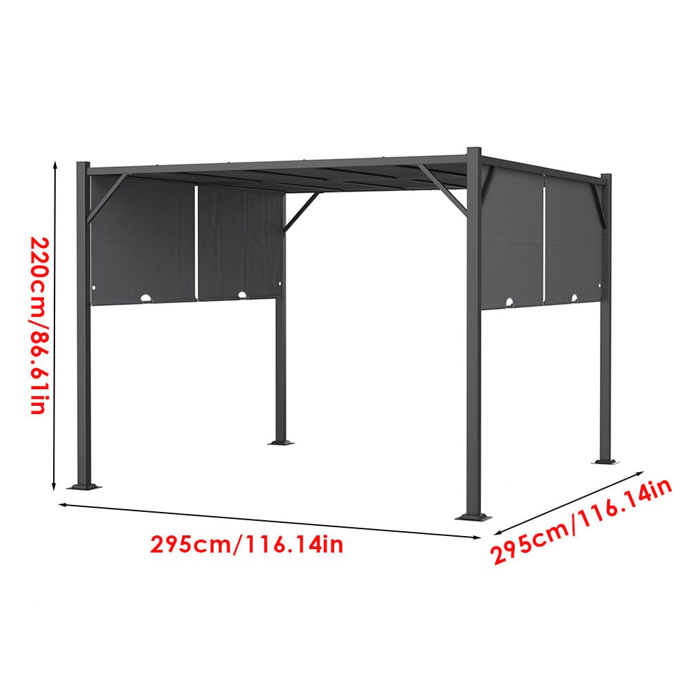 Luxury Outdoor Steel Pergola with Retractable Canopy Living and Home 