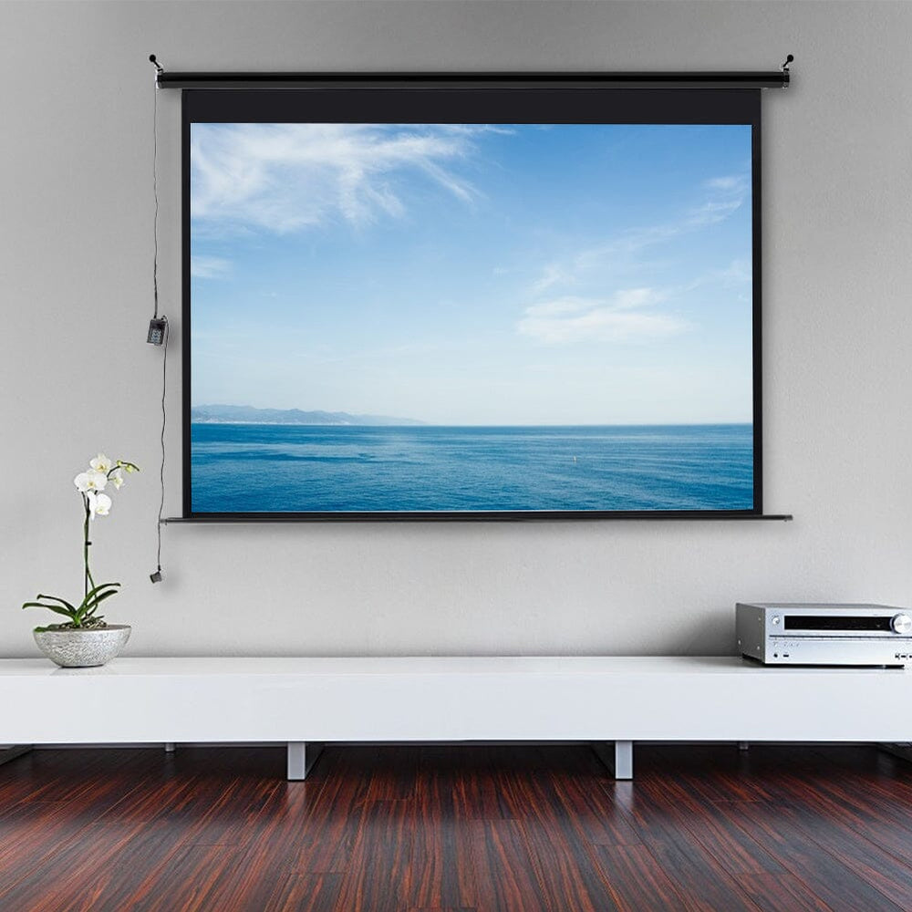 Motorized Electric Projector Screen with Remote Control – Living and Home