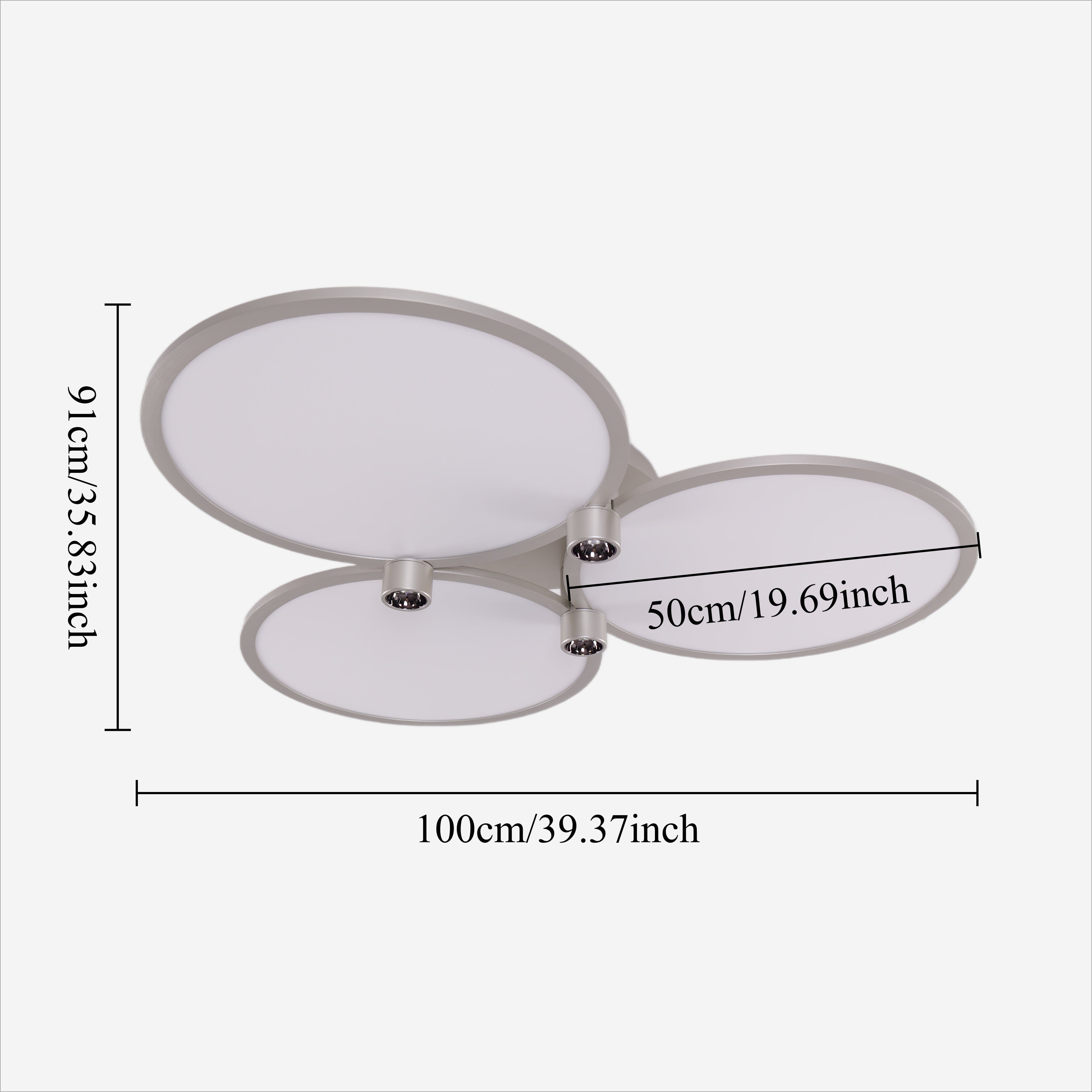 Lightsin Modern Three-Disk Silver/Gold Full Spectrum Ceiling Light Lightsin UK 