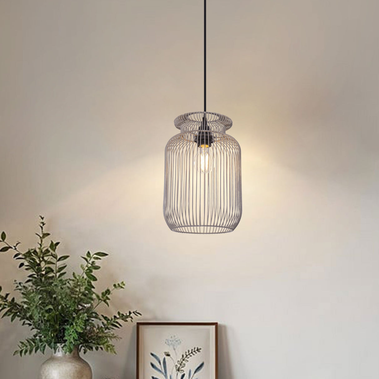 Lightsin Sleek Modern Grey Iron Pendant Light for Home Décor Living and Home 