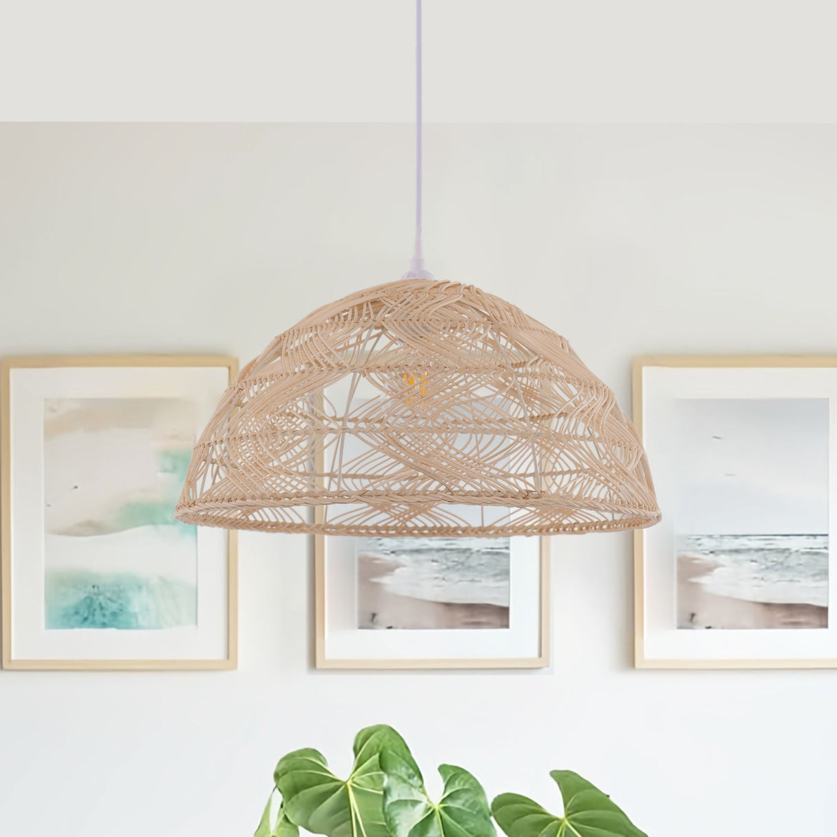 Lightsin Handwoven Rattan Dome Pendant Light for a Warm & Cozy Glow Lightsin UK 