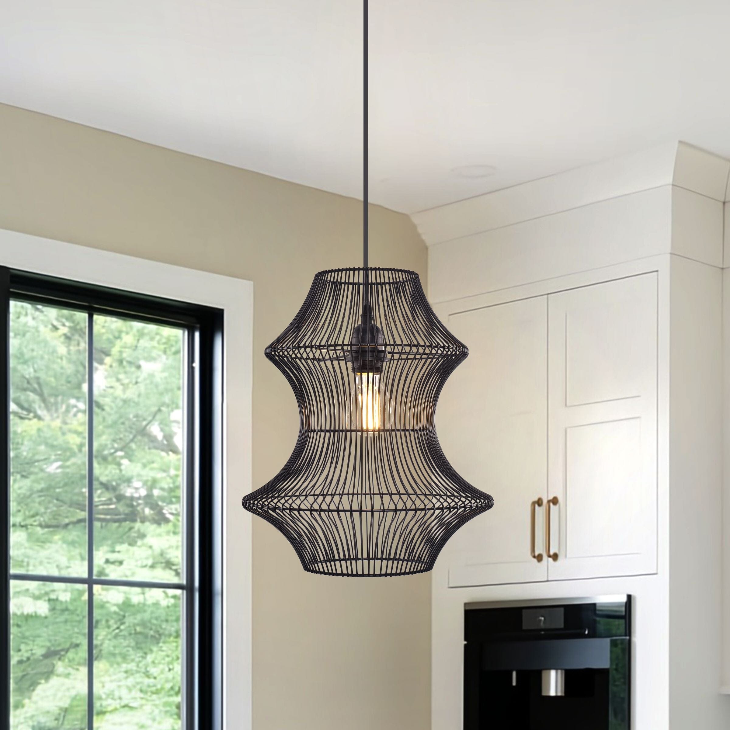 ‍Lightsin Industrial Black Iron Pendant Light with Hourglass Shape (100% off) Lightsin UK 1 Unit 