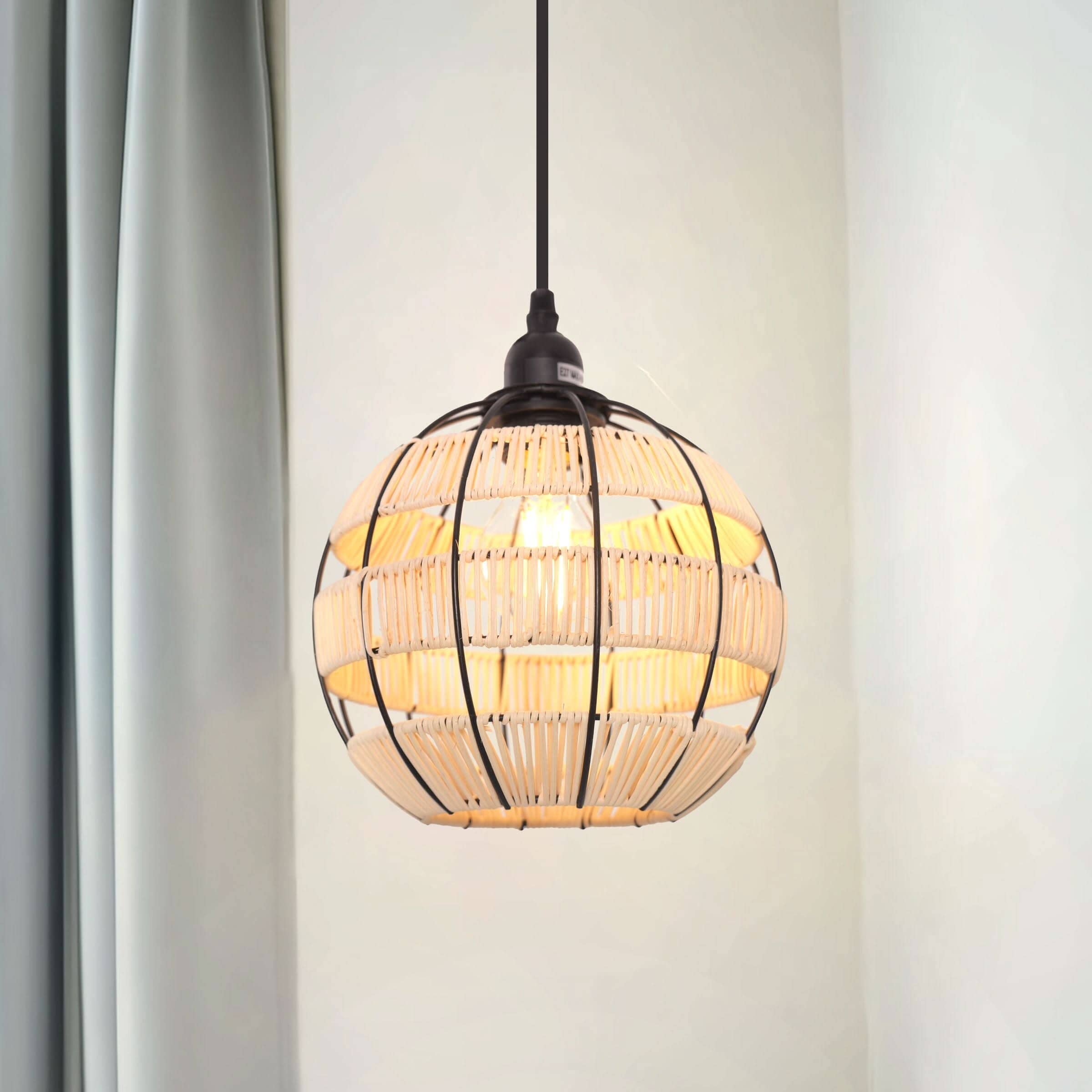 ‍Glyph-Lightsin Woven Sphere Pendant Light for Cozy Natural Elegance (100% off) Lightsin UK 1 Unit 