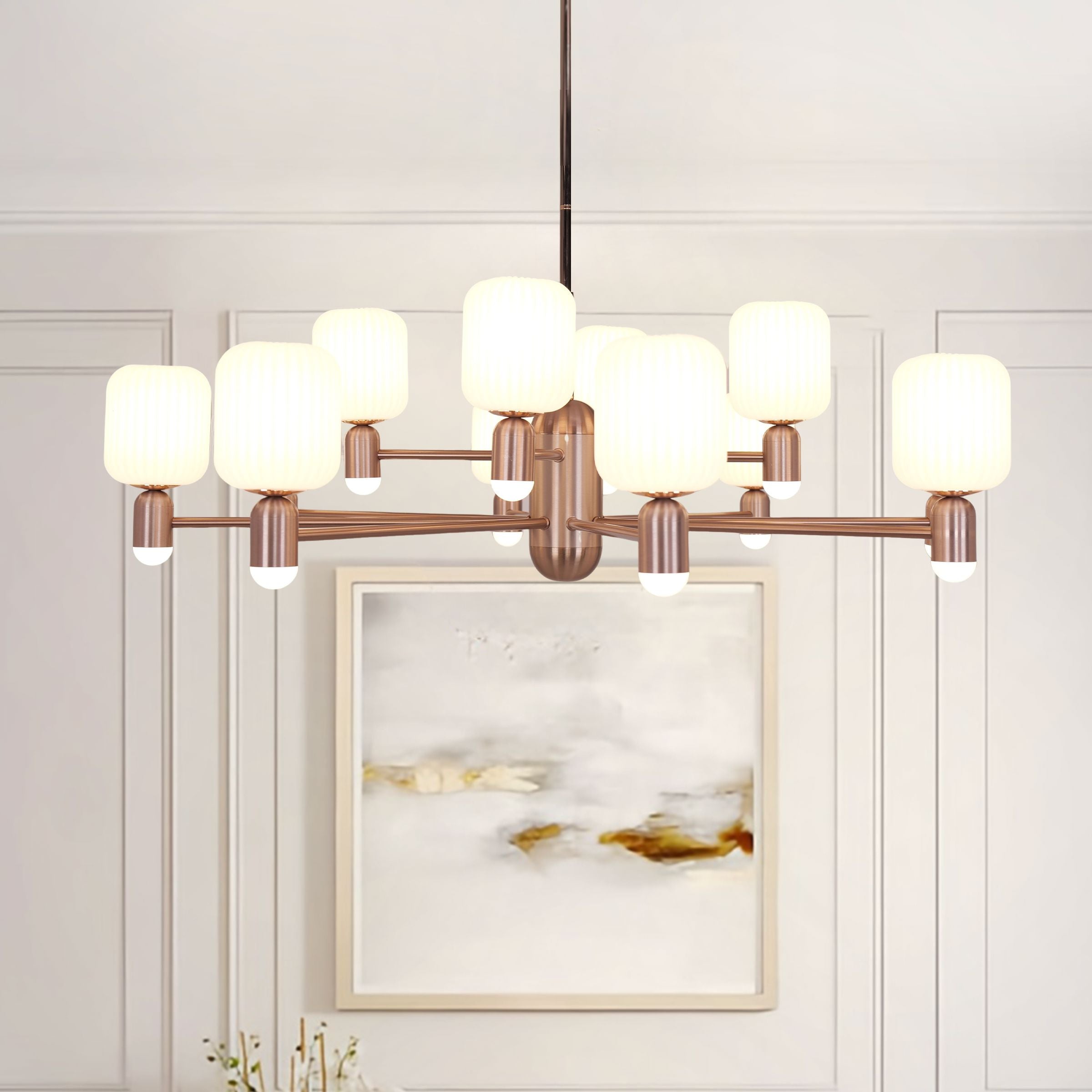 Lightsin Modern Minimalist Luxury Bronze Chandelier with Acrylic Shades Lightsin UK 