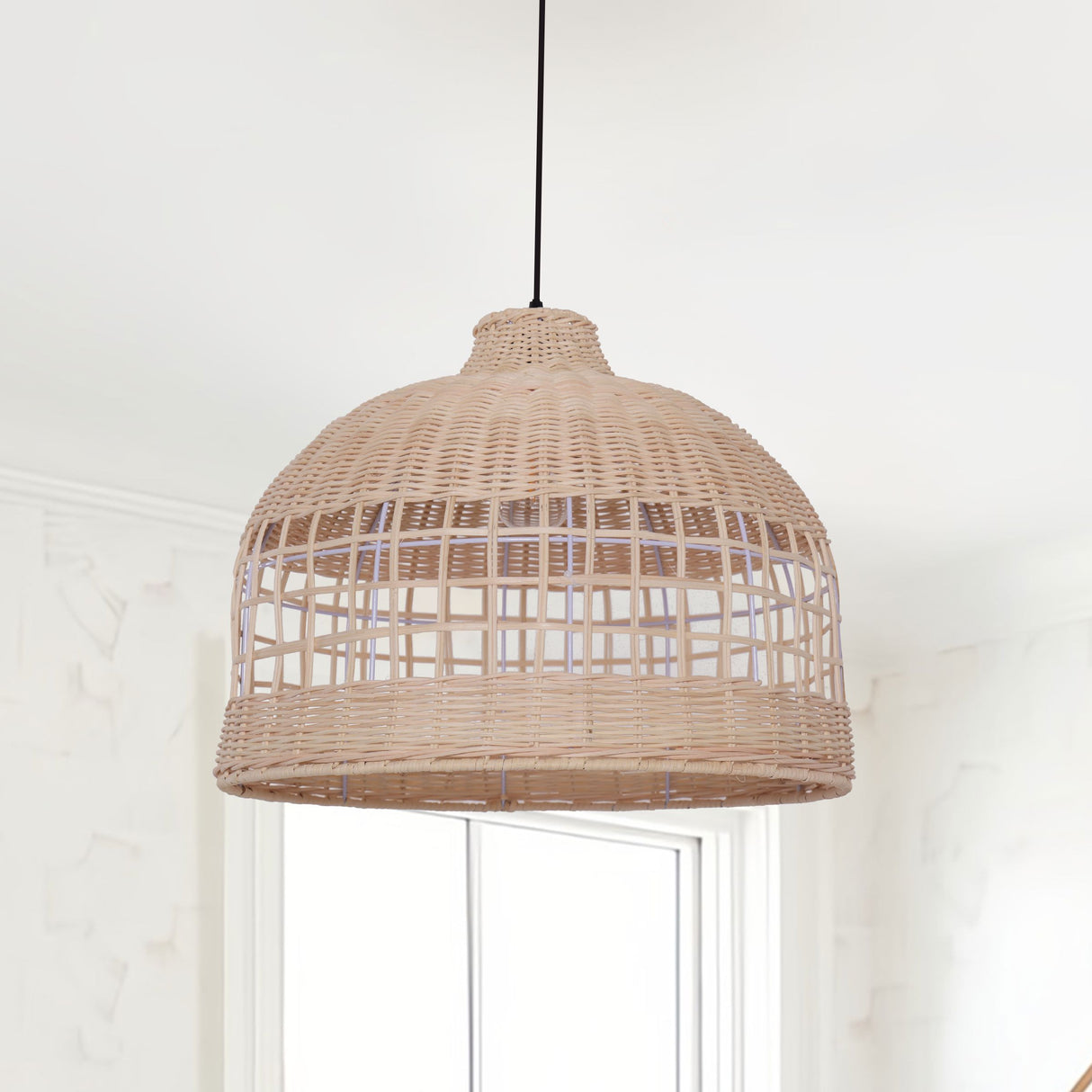Lightsin Elegant Openwork Rattan Pendant Light with Lattice-Cut Design Lightsin UK 