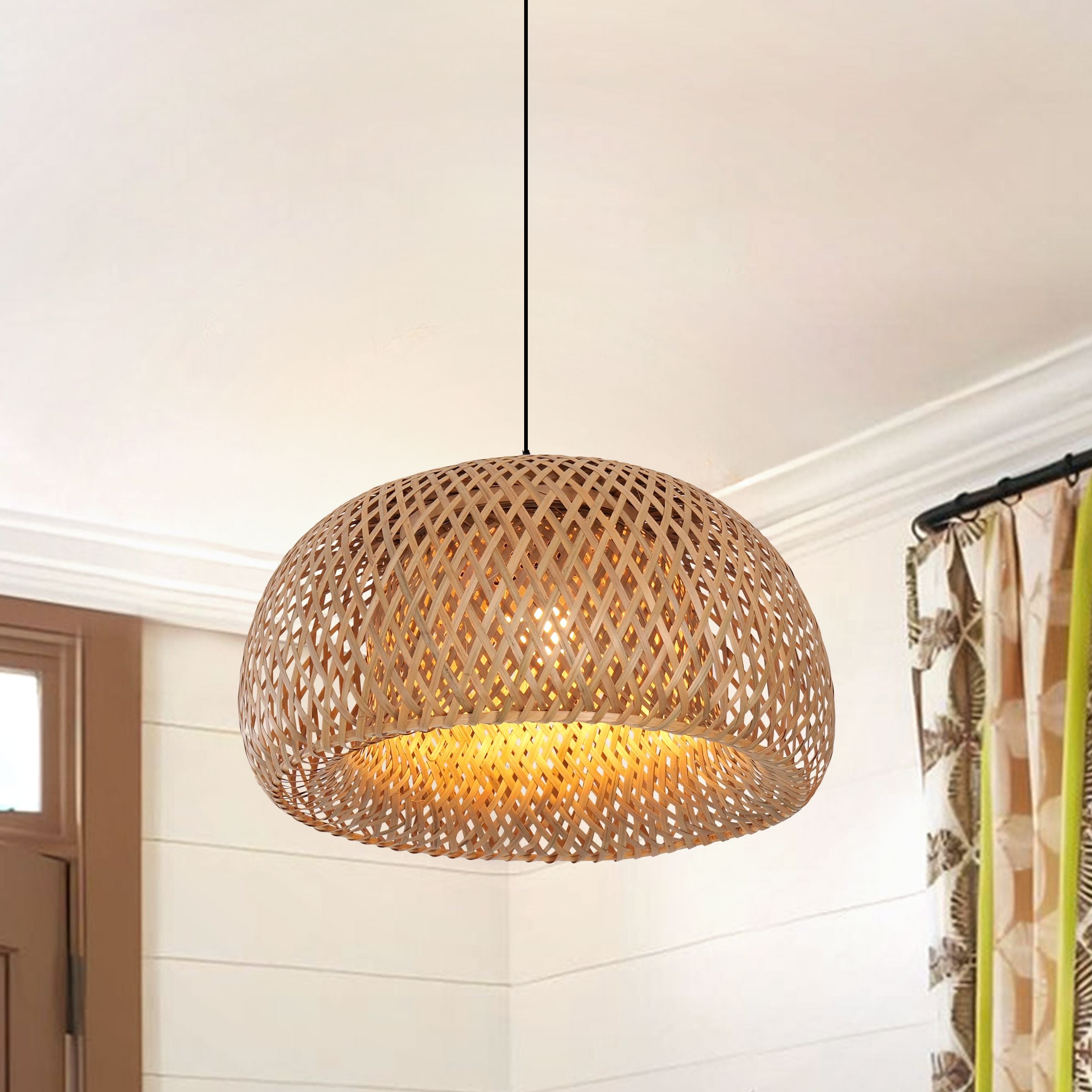 Lightsin Vintage Handwoven Bamboo Dome Pendant Light Lightsin UK 