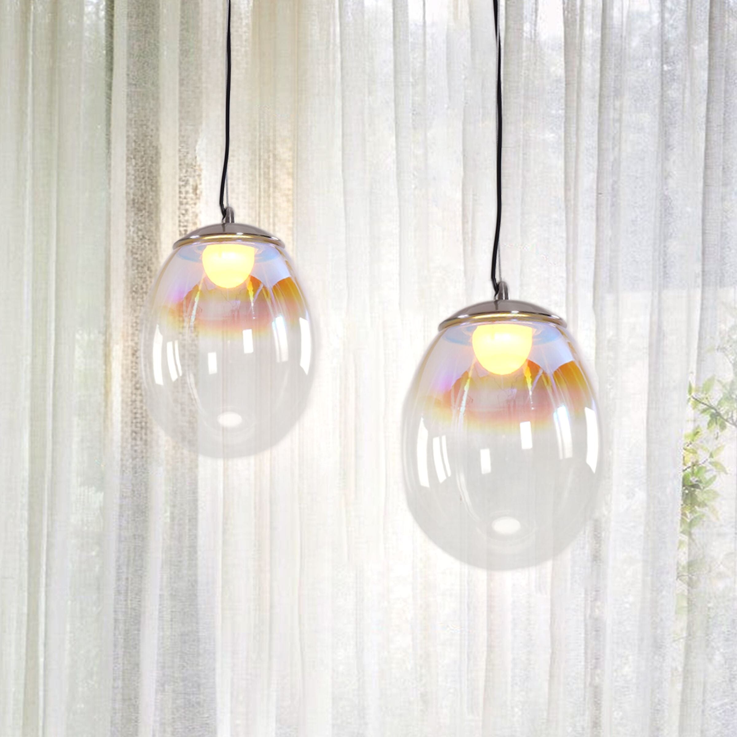 ‍Lightsin Pendant Ceiling Light with Elegant Nebula Coloured Glass (80% off) Lightsin UK 