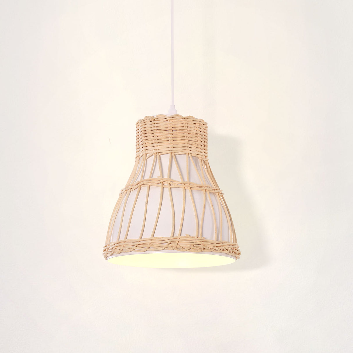 Lightsin Modern Rattan Pendant Light Available in Grey, Pink, and White Lightsin UK 