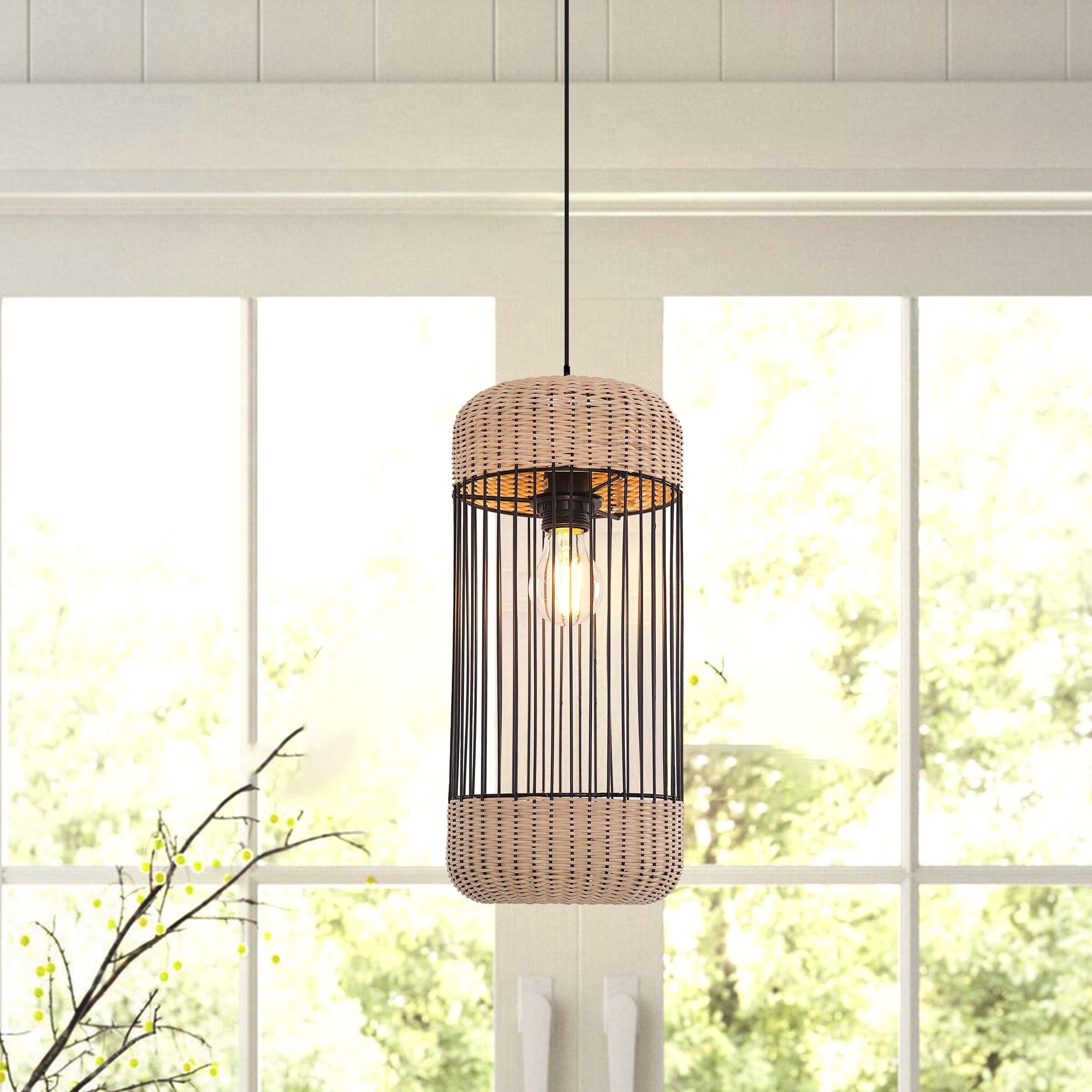 ‍Lightsin Cylinder-Inspired Rattan Pendant Light for Warm Natural Elegance (100% off) Lightsin UK 