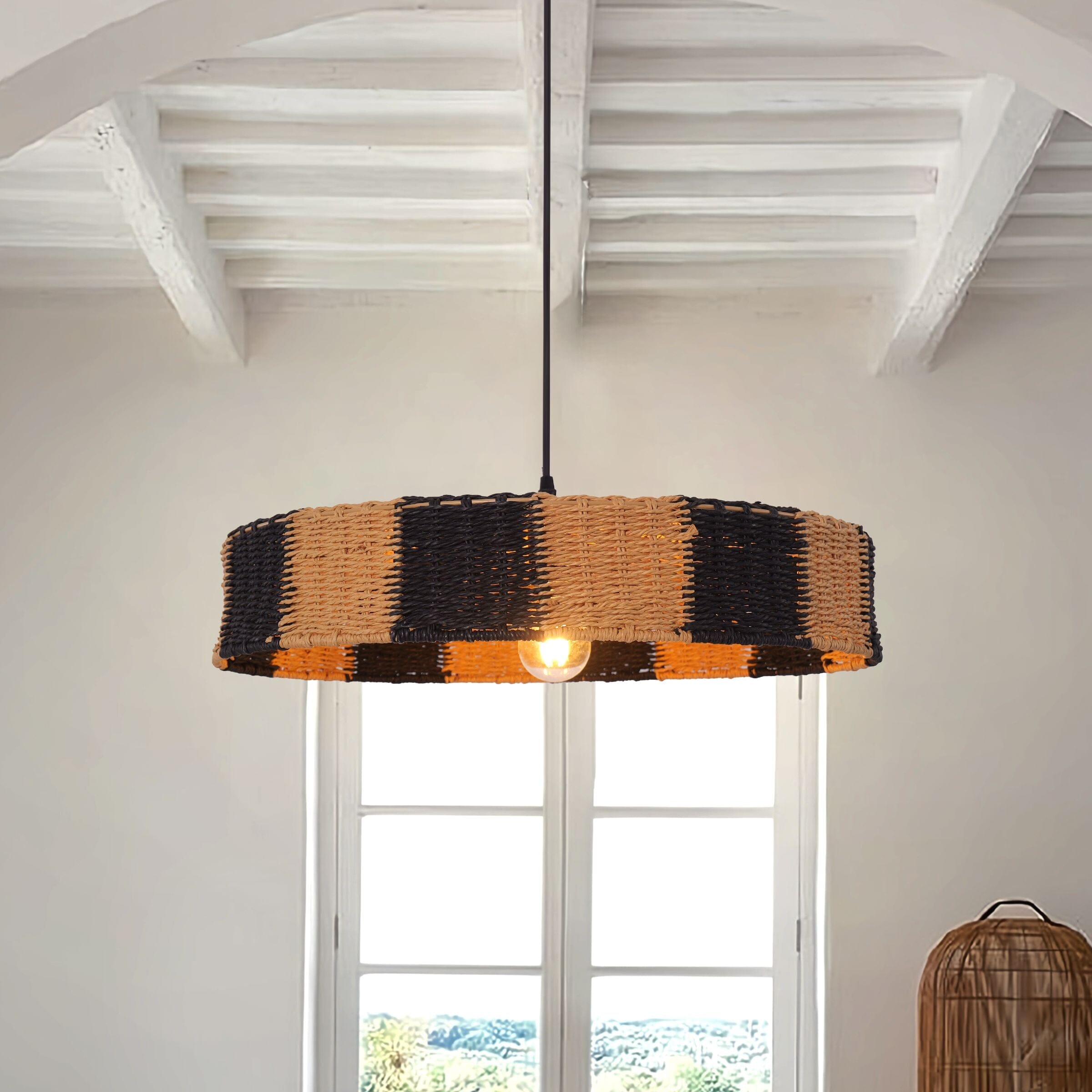 ‍Lightsin Handwoven Paper Rope Pendant Light for a Warm Modern Glow (100% off) Lightsin UK 