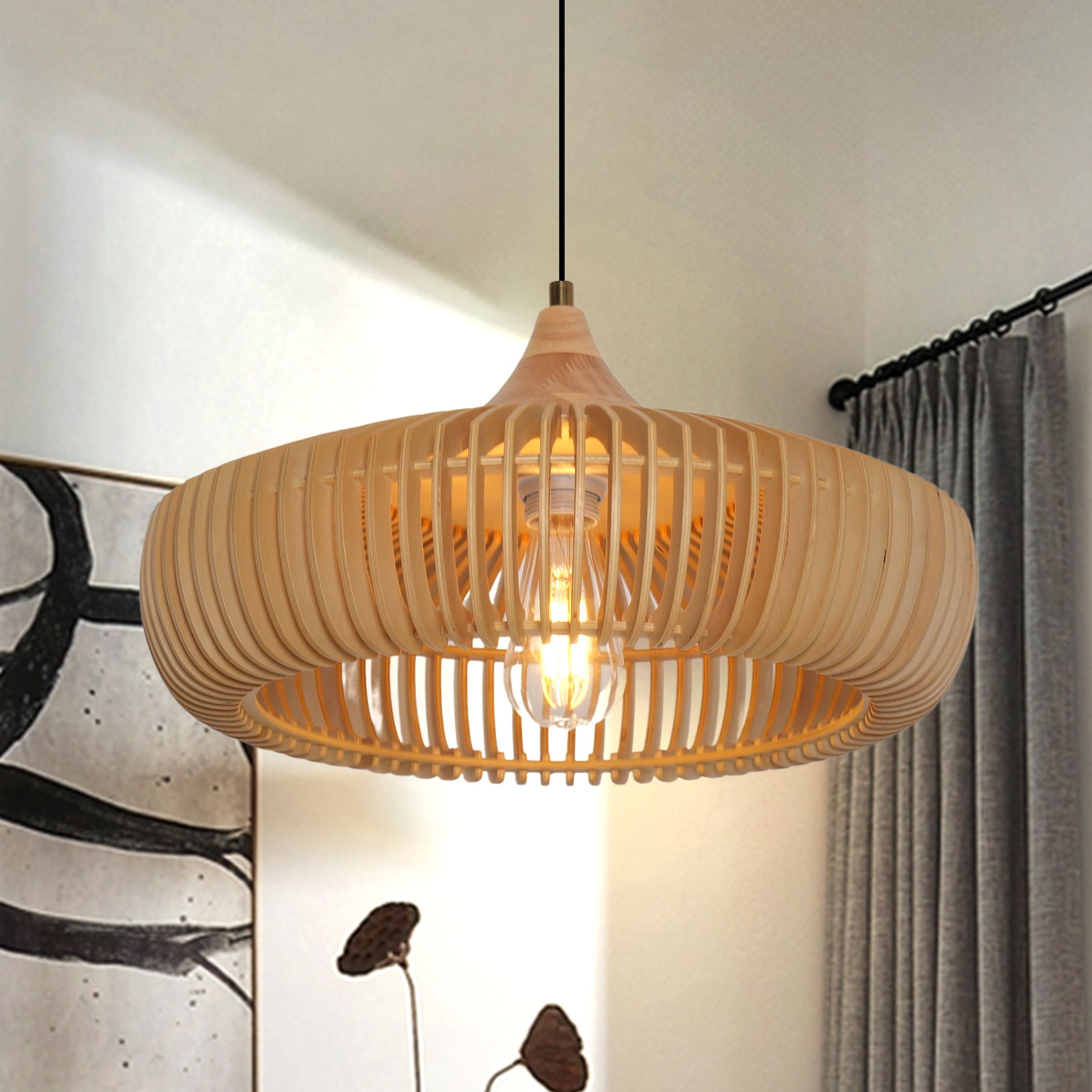 Lightsin Handcrafted Wooden Kitchen Pendant Light Fixtures Lightsin UK 