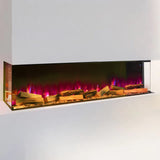 3-Sided Panoramic Smart Electric Fireplace with Customizable Flame & Heating Control Living and Home 