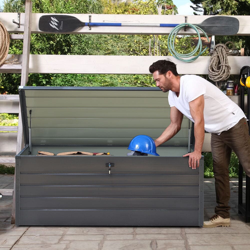 200L/600L Metal Outdoor Garden Storage Box Lockable Waterproof – Living ...