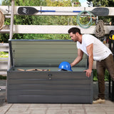 200L/600L Metal Outdoor Garden Storage Box Lockable Waterproof