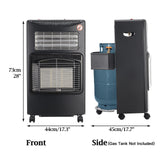 4.2KW Electric and Gas Heater Movable Tank Cabin with Ceramic Infrared Heater Space Heaters Living and Home 