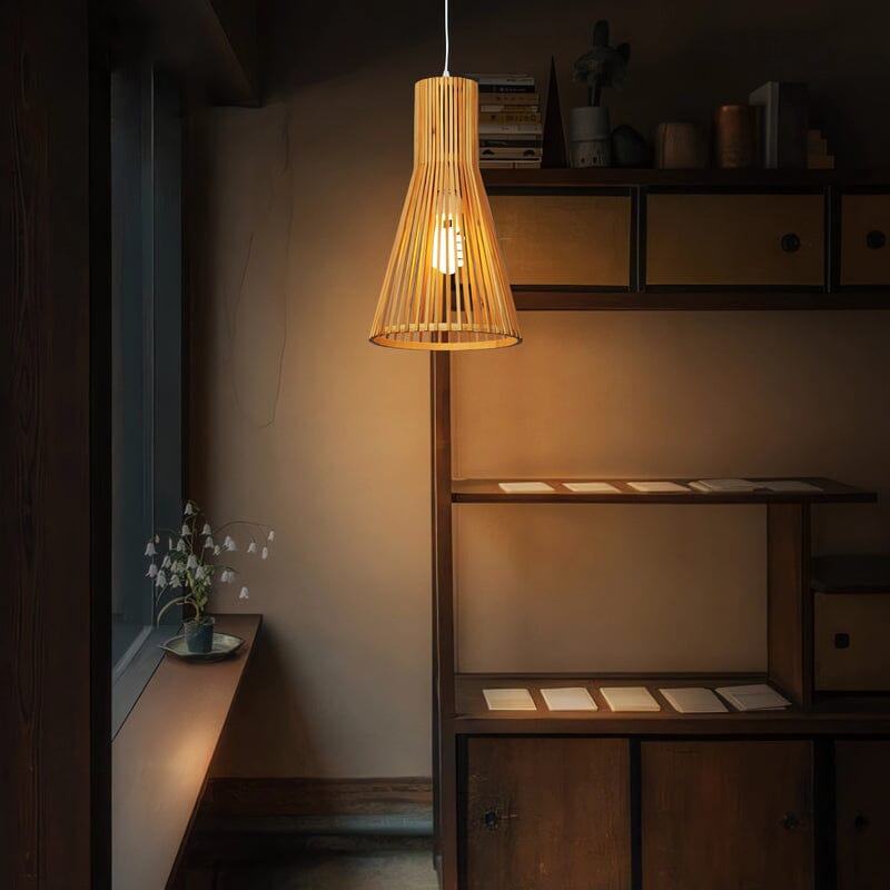 Lightsin Beacon-Style Wooden LED Pendant Light Living and Home 