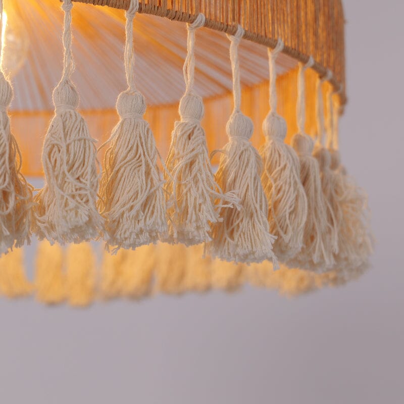 Lightsin Tassel Breeze Woven Pendant Light for Boho Charm and Warmth Lightsin UK 