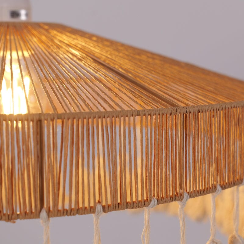 Lightsin Tassel Breeze Woven Pendant Light for Boho Charm and Warmth Lightsin UK 