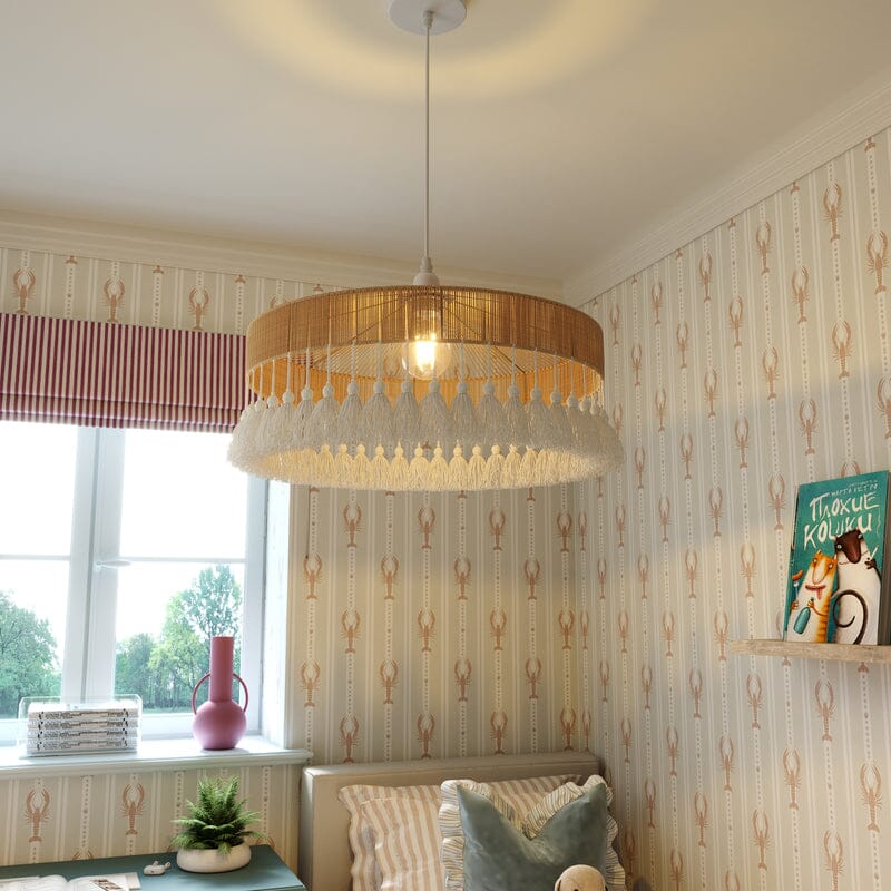 Lightsin Tassel Breeze Woven Pendant Light for Boho Charm and Warmth Lightsin UK S 1 Unit In Stock