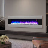 40 to 60 Inch Electric Fireplace Crystal Accents 6 Flame Colour Heater Wall Mounted Fireplaces Living and Home 