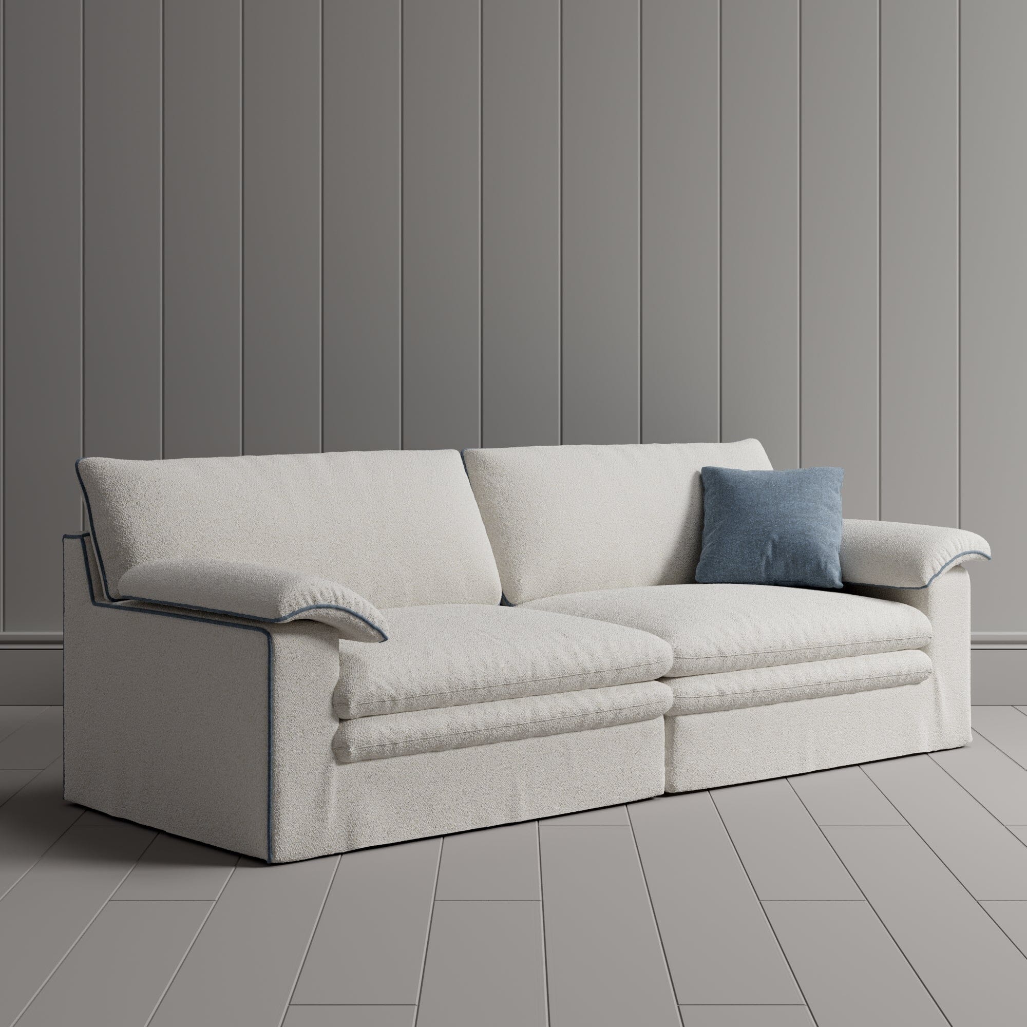 Cottonfy Stylish Lambswool Sofa with Detachable Design Cottonfy UK 240CM White 