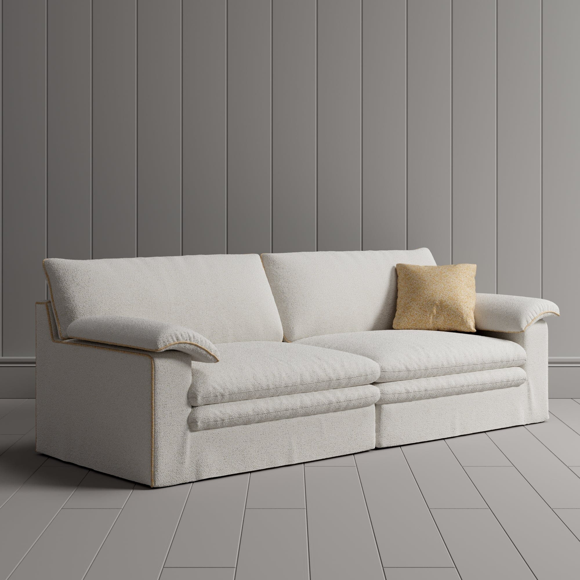 Cottonfy Stylish Lambswool Sofa with Detachable Design Cottonfy UK 240CM Yellow 