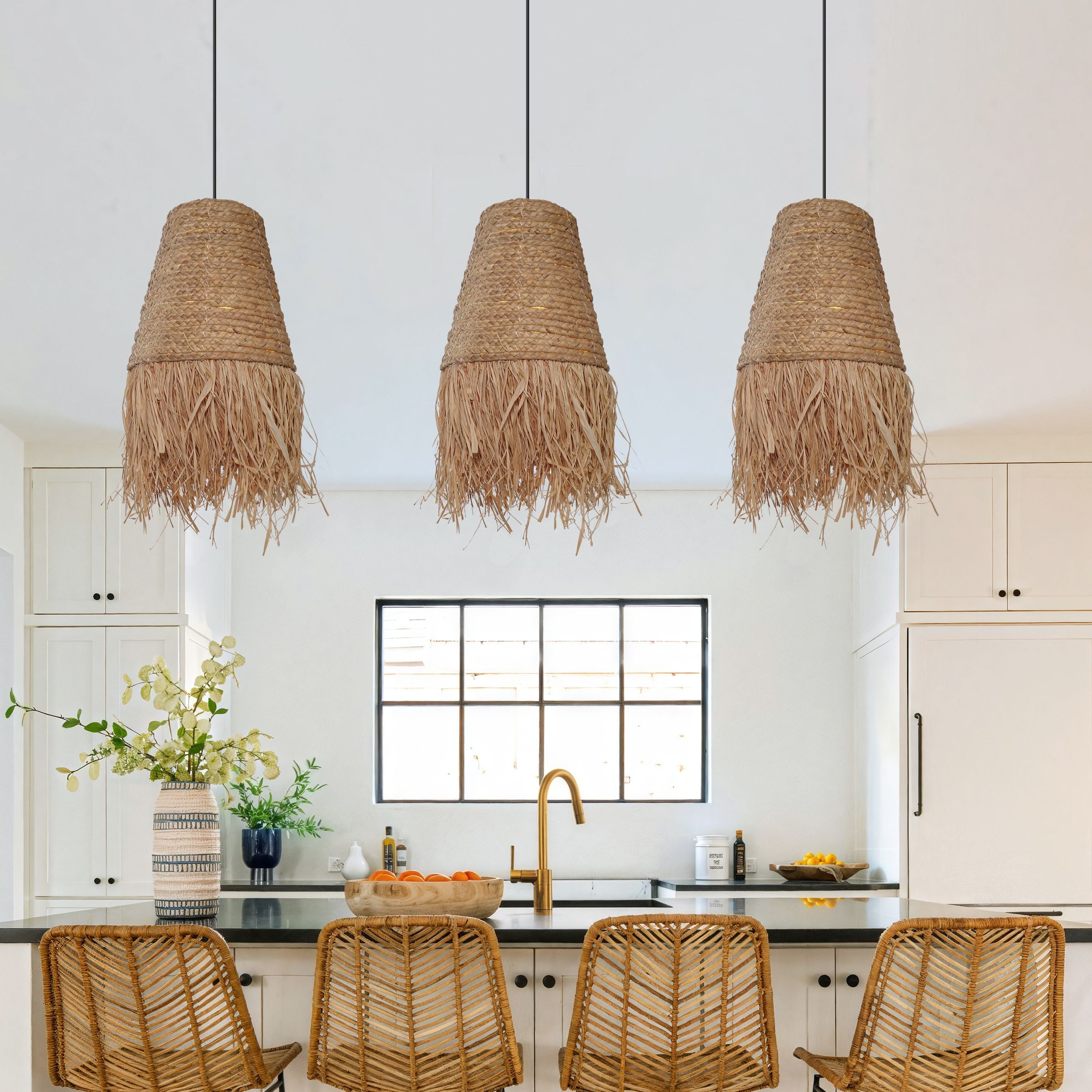 Lightsin Zen Wabi-Sabi Woven Pendant Light with Natural Grass Texture Lightsin UK 