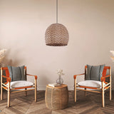 Lightsin Elegant Woven Rattan Pendant Light with Wave Details Lightsin UK 