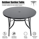2/4 Seater Outdoor Round Table Garden Tempered Glass Table and Rattan Chairs Garden Dining Sets Living and Home 