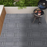 30cm L Wood Grain Composite Deck Tile Set of 11/6 Floor Planks Living and Home 