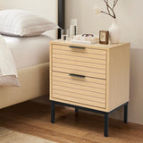 2 Drawer Solid Wood Nightstand Bedside Rustic Cabinet Nightstands Living and Home 