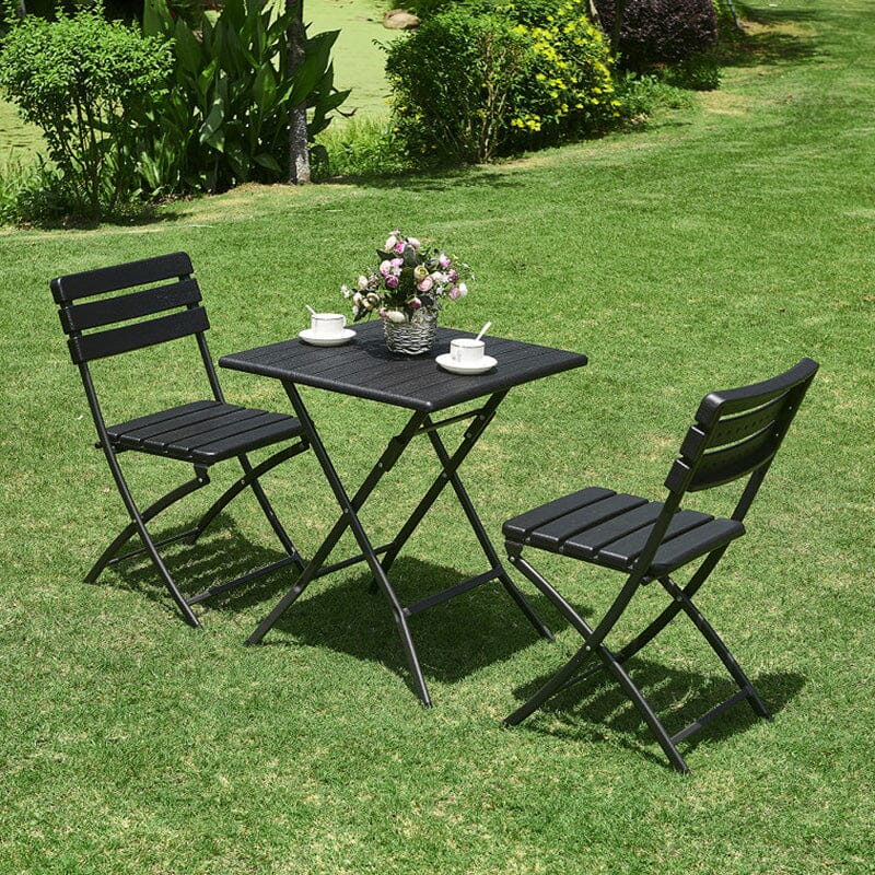 Set of 2 Outdoor Plastic Folding Chairs Garden Dining Sets Living and Home 