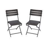 Set of 2 Outdoor Plastic Folding Chairs Garden Dining Sets Living and Home 