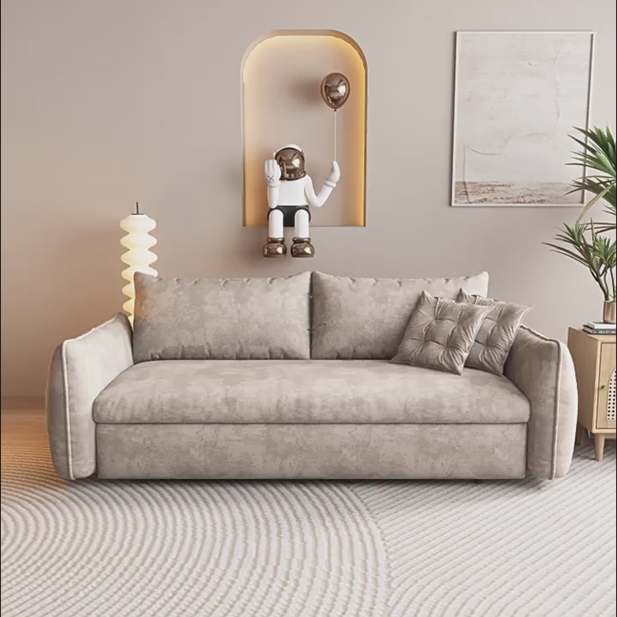 Cottonfy Upgrade Adjustable Multifunctional 3 Seater Sofa Bed with Storage Space