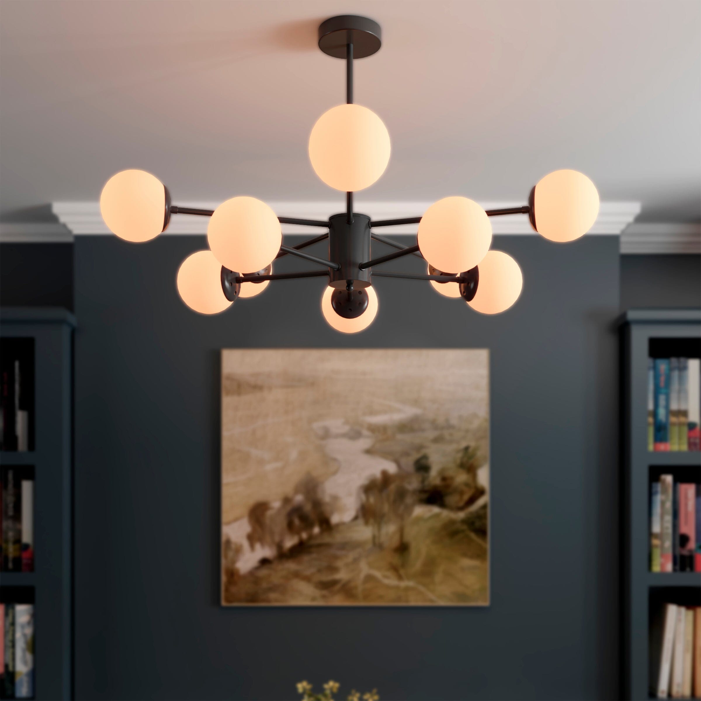 Lightsin Cumulus - Modern Metal Chandelier Tubular Design Chandelier with LED White Shade Lightsin UK 