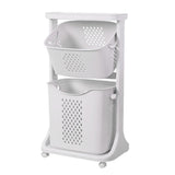 2/3-Tier Bathroom Plastic Storage Trolley Laundry Basket Laundry Baskets Living and Home 2 Tier 