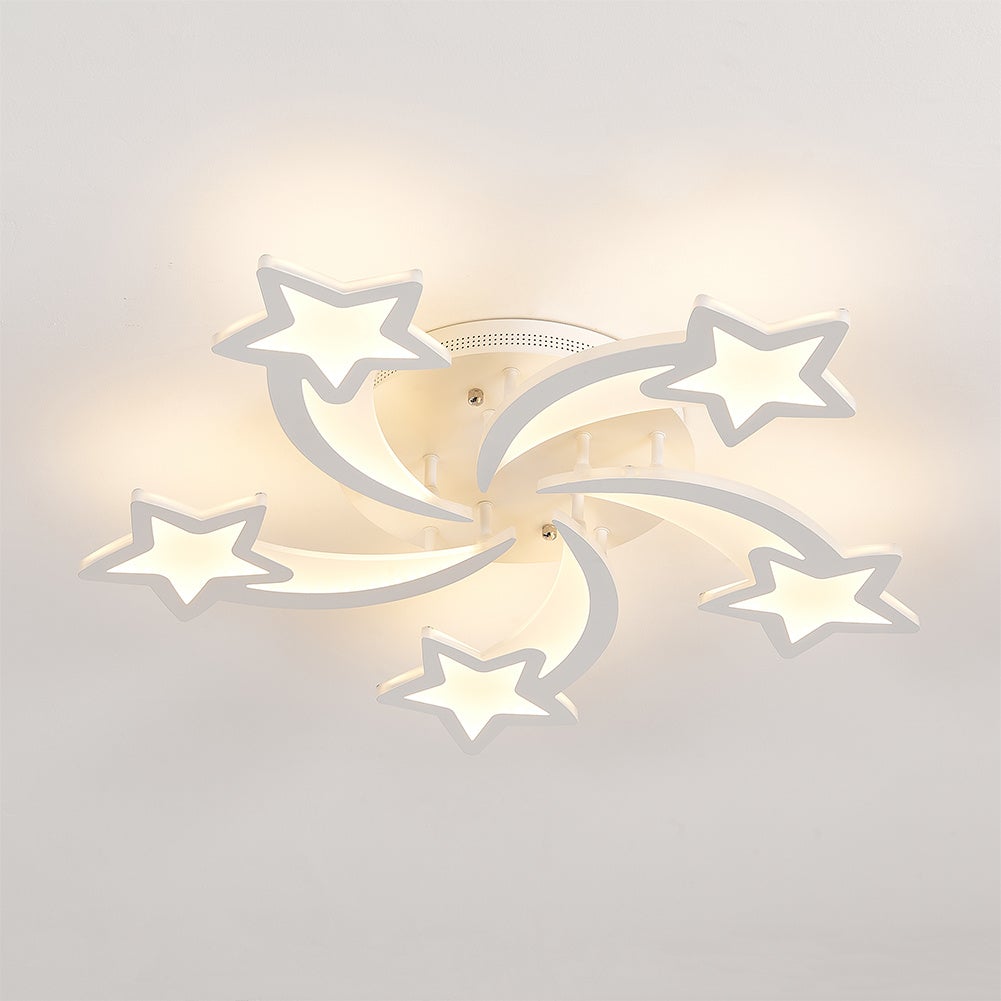 Modern LED Ceiling Light with Star Lampshades Ceiling Light Living and Home W 70 x L 70 x H 6.5 cm Dimmable Warm Glow