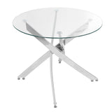 Clear Tempered Glass Dining Round Coffee Table Dining Table Living and Home 