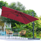 Petal Base 3 x 3 m Square Cantilever Parasol Outdoor Hanging Umbrella for Garden and Patio Parasols Living and Home Wine Red 