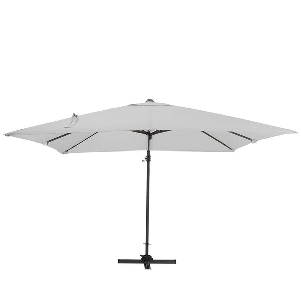 Light Grey 3 x 3 m Square Cantilever Parasol Outdoor Hanging Umbrella