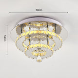 Stacked LED Ceiling Light with Crystal Rims Ceiling Light Living and Home 