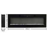 70inch Inset Electric Fireplace 80inch Large Built-In Fire 100inch Modern Heater Electric Fireplaces Living and Home 100 inch: L 254 x W 14 x H 43 cm 