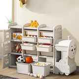 Grey Cute Bus-shaped Storage Shelves Organizer for Kids Shelves & Racks Living and Home 