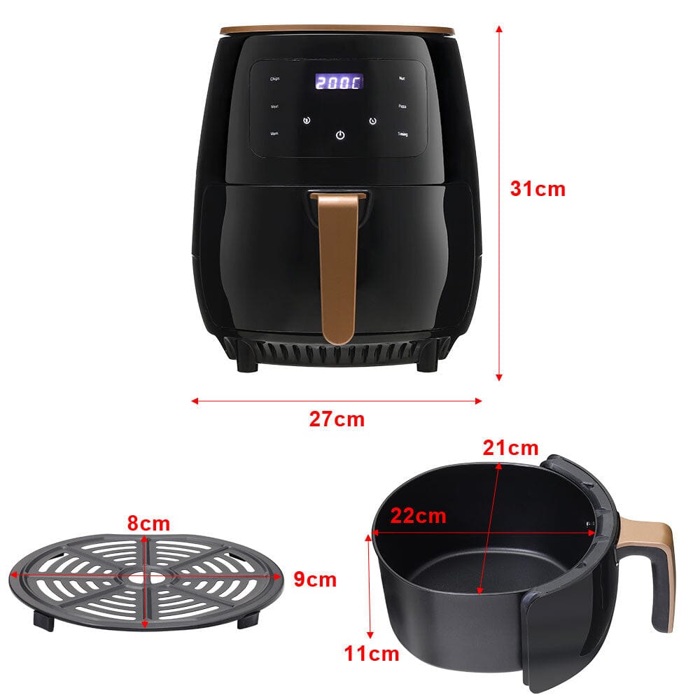 4.5 litre Air Fryer with Non-stick Basket and Digital Screen Control Cookware Living and Home 