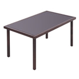 Garden Table Dining Patio Outdoor Table Black/Brown Garden Dining Table Living and Home 