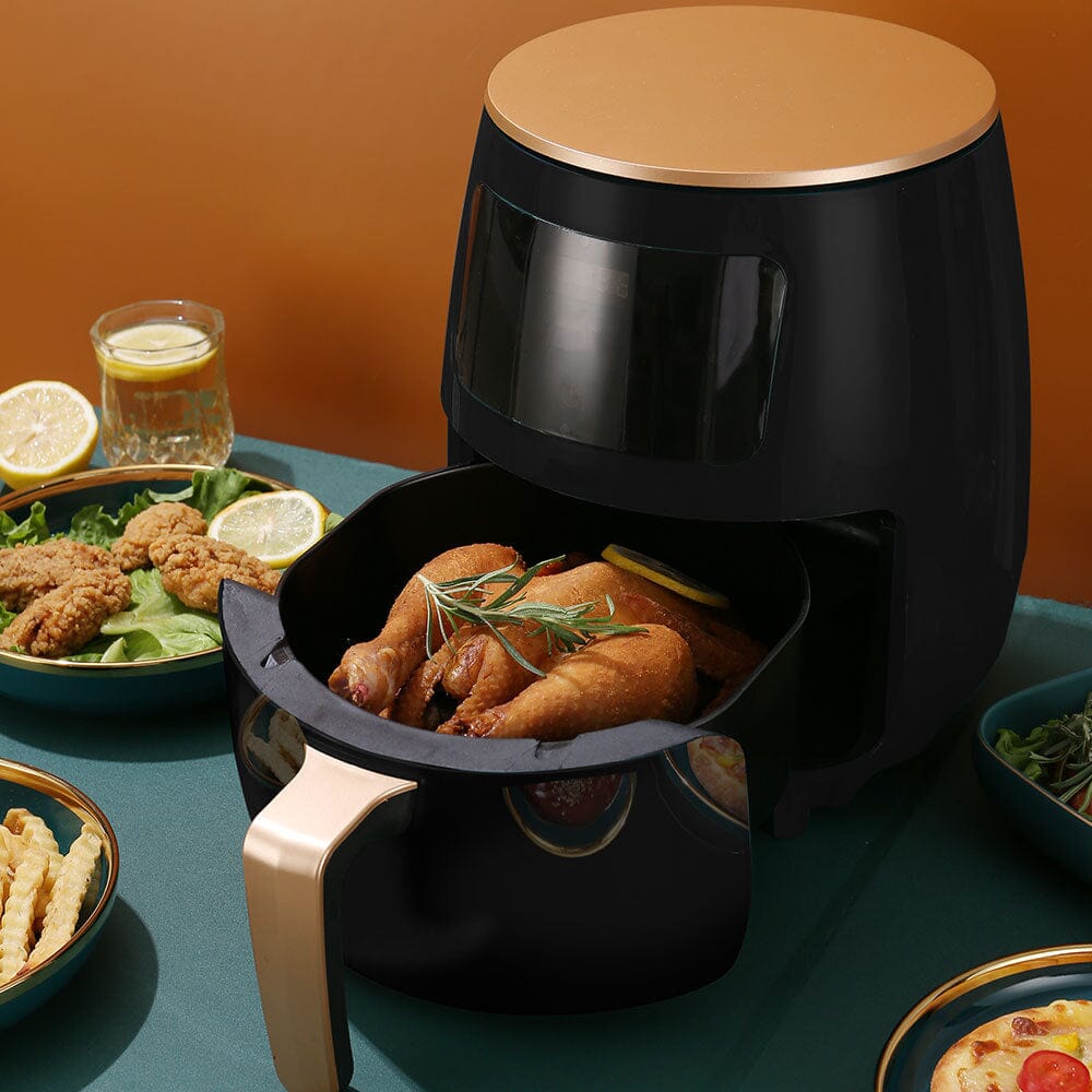 4.5 litre Air Fryer with Non-stick Basket and Digital Screen Control Cookware Living and Home Black 