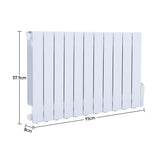 2000W Oil Filled Electric Radiator Heater Wall Mounted or Portable with LCD Thermostat Space Heaters Living and Home 1800W 930*575*80mm 