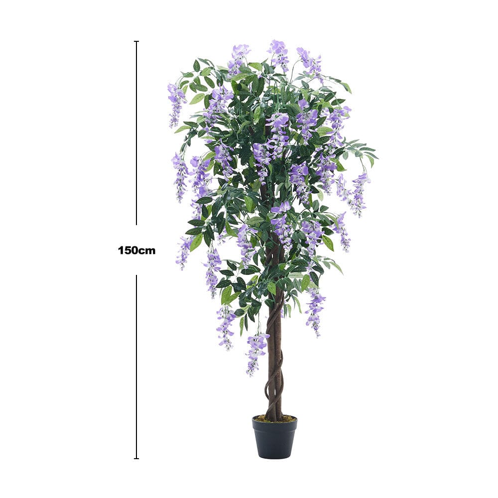 Artificial Greenery Flowering Tree Potted Plant 150cm High Artificial Plants Living and Home 