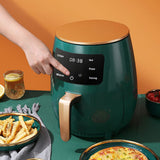 4.5 litre Air Fryer with Non-stick Basket and Digital Screen Control Cookware Living and Home Green 